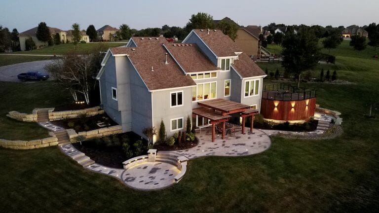 aerial view of full house landscape Kansas City