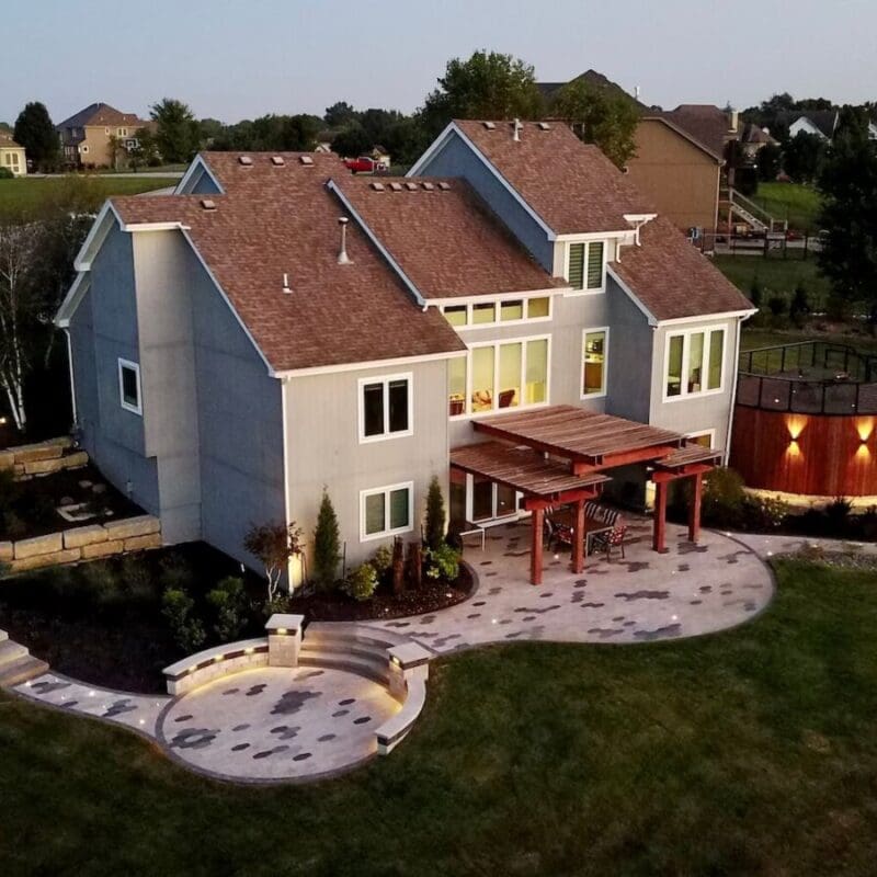 aerial view of full house landscape Kansas City