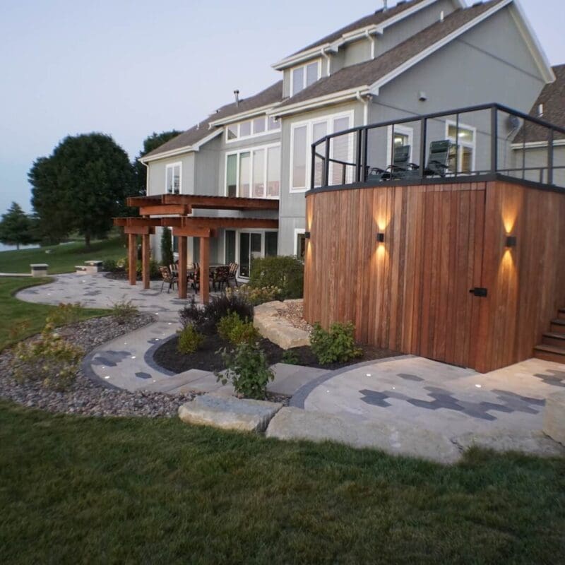 Deck Walls With Lighting Design Kansas City