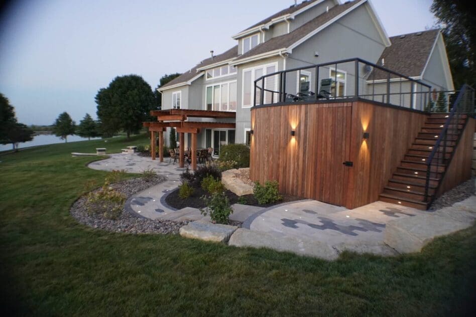 Deck Walls With Lighting Design Kansas City