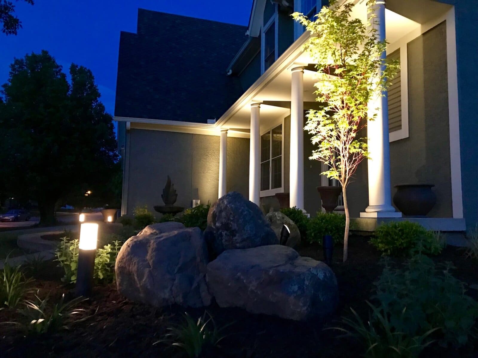 led light rock installation Kansas City