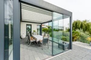 pergola with glass wall Kansas City