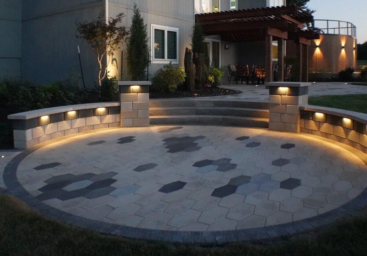 Patio lighting Design Kansas City pergola landscaping Kansas City