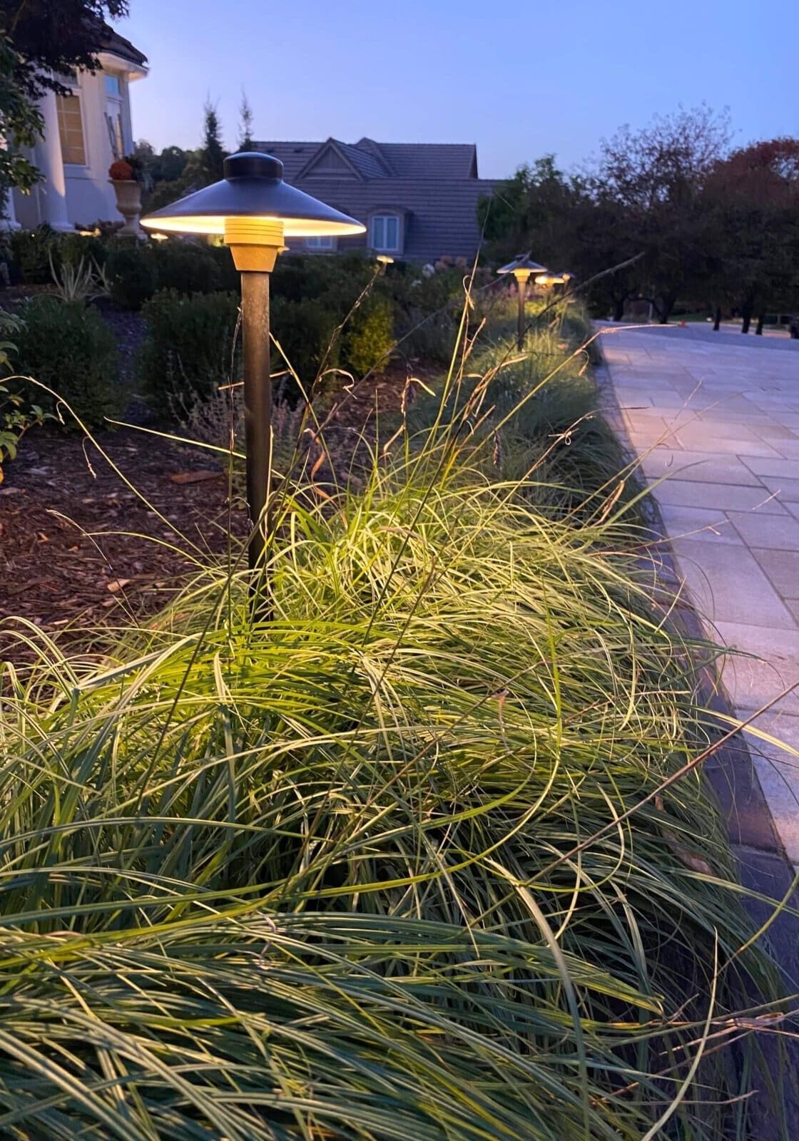 light installation in landscape Kansas City light garden landscape Kansas City
