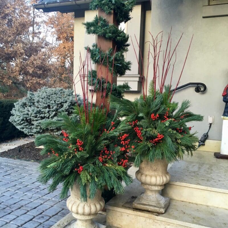 holiday flower pot installation Kansas City